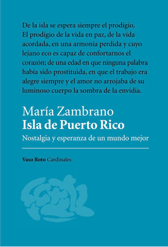 Isla De Puerto Rico - María Zambrano
