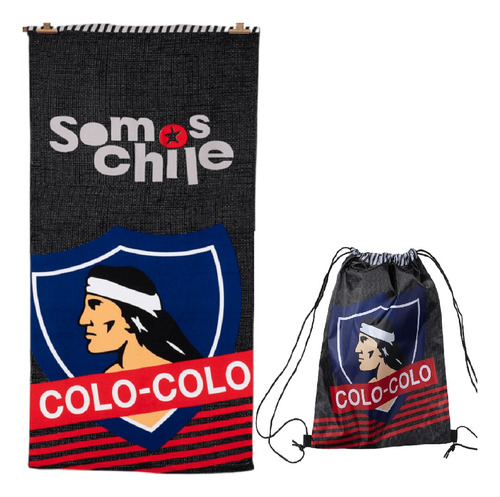 Toalla Playa 70x140 + Morral Bolso Cordel Colo-colo 