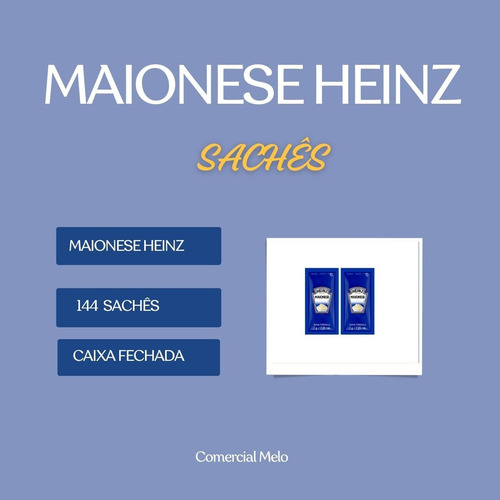Combo 2 Maionese Heinz 144 Sachês Caixa 7g Sache Restaurante