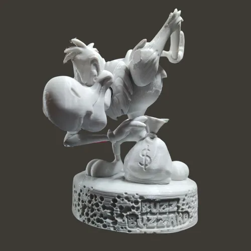 Buzz Buzzard (pajaro Loco), 17cm De Alto, Color Blanco