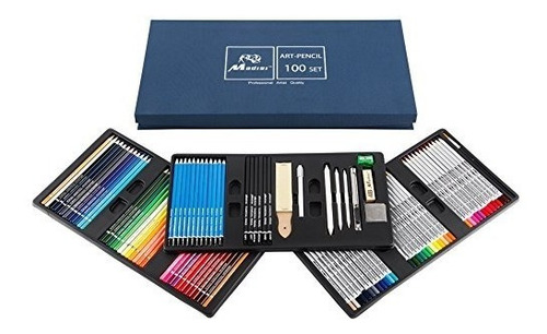 Kit Del Arte Madisi 100 Unidades - 36 Lápices De Acuarela,