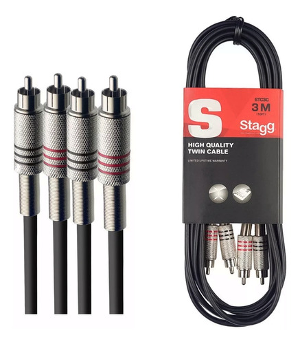 Cable De Audio Stagg Rca A Rca - 3 Metros