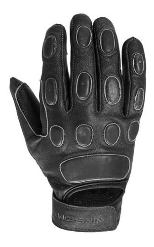 Guantes Cuero Moto Nine To One Biker Negro Bamp Group