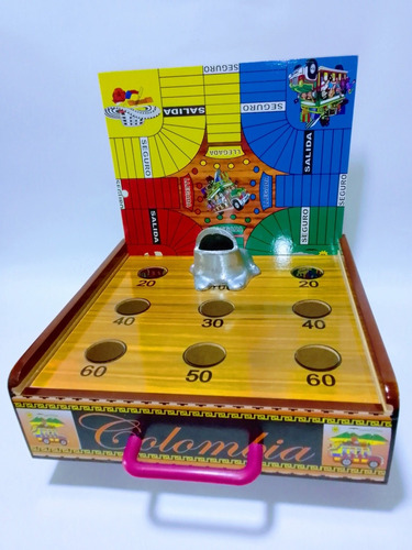 Juego Sapo Rana Portátil En Madera Con Parqués