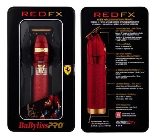 Máquina de acabado Babyliss Skeleton Redfx Bivolt