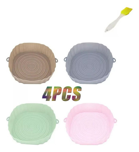 Molde De Cozimento De Silicone Para Air Fryper 4 Unidades