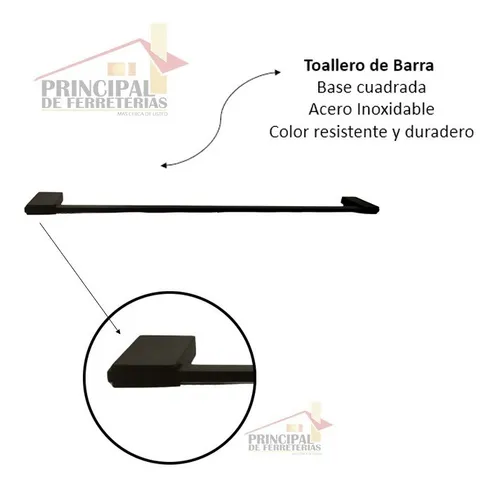 Set De Accesorios Para Baño En Color Negro Cuadrados