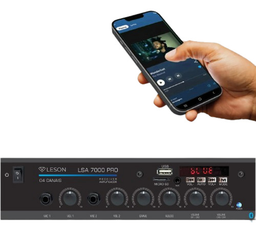 Som Ambiente 4 Canal 500watts +6 Caixas P/ Teto/gesso Preto
