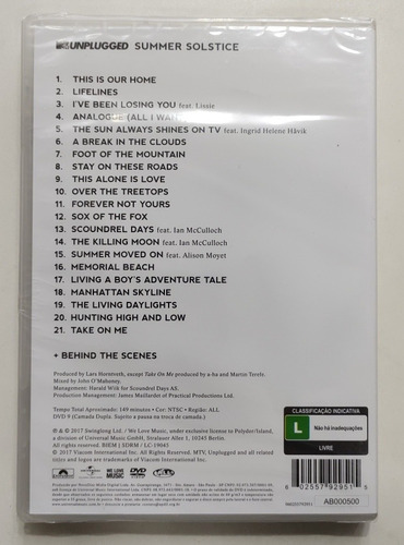 Dvd A-ha - ( Mtv Unplugged ) - Summer Solstice