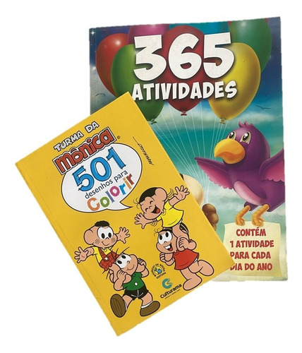 Kit Com 2 Livros De Atividades Para Crianças - Capa Com Alguns Detalhes