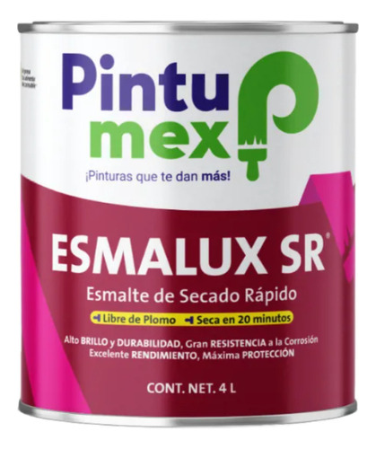 Pintumex Esmalux, Esmalte Base Aceite, 4 Litros Chocolate