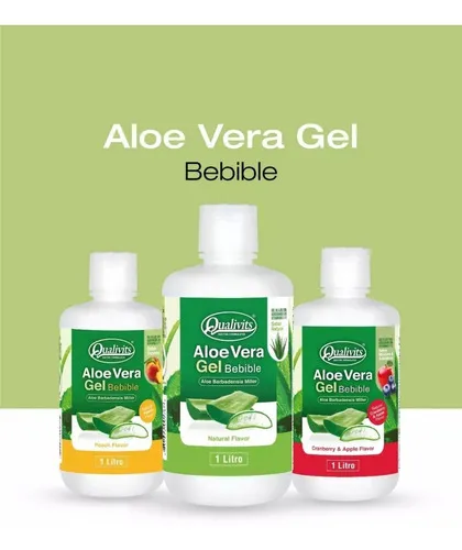 Aloe Vera Bebible Qualivits 1 Litro Sabor Manzana Arándano Sabor Manzana Y Arándanos