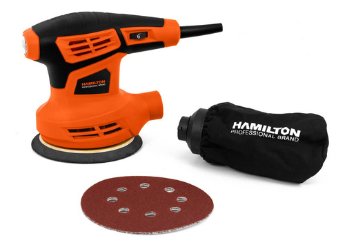 Lijadora Roto Orbital Eléctrica 125mm 300w Hamilton Hlr001 Color Naranja Frecuencia 50/60 Hz