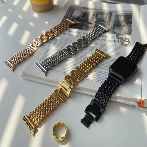 Vapho Correa Para Apple Watch De Acero Inoxidable A18 Plateado 42/45/46/49 Mm