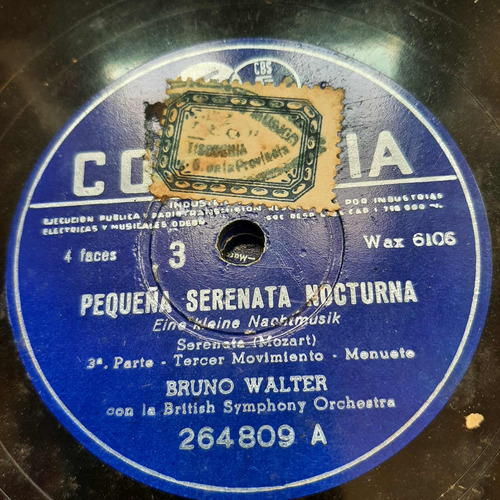 Pasta Bruno Walter British Orch Mozart Columbia Tc36