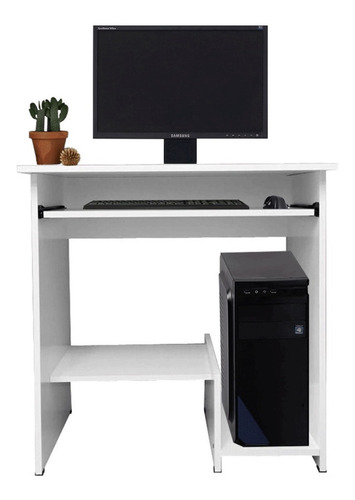 Imagen 2 de 2 de Escritorio para pc Muebo Aluminé melamina de 75cm x 77cm x 45cm blanco
