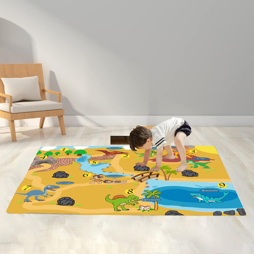 Set2 Tapete Educativo Alfombra Animada Dinosaurio Abc Pista Ciudad