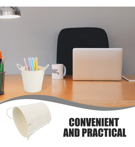 Papelera De Mesa Galvanizada Pequeña Con Asa