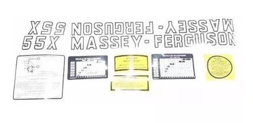 Jogo De Decalque Adesivo Trator Massey Ferguson 55X - R.E. PEÇAS