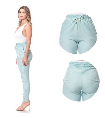 Imagem 2 de 6 de Calça De Moletom Joguer Cintura Alta Feminina Confortável Nf