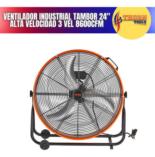 Ventilador Industrial Tambor 24 Alta Velocidad 3vel 8600cfm
