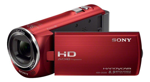 Câmera de vídeo Sony HDR-CX220 HD NTSC vermelha