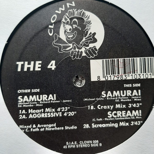 Vinilo The 4 Samurai Cretu Palmer James Fath Clown E1