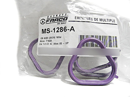 Imagen 2 de 4 de Empacadura Multiple De Admision Aveo 1.6l Ms-1286-a Fraco