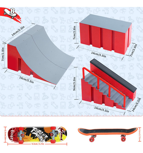 Juego De Rampa De Patinetas Para Dedos Marca B Modelo B Color Del Skate Color De Las Ruedas