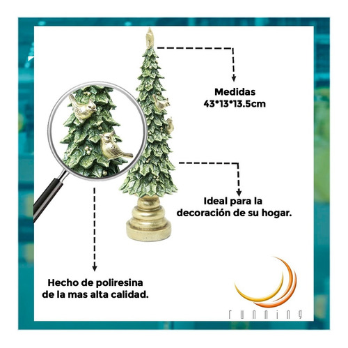 Imagen 2 de 6 de Muñecos Navideños Running Pino Con Pajaritos