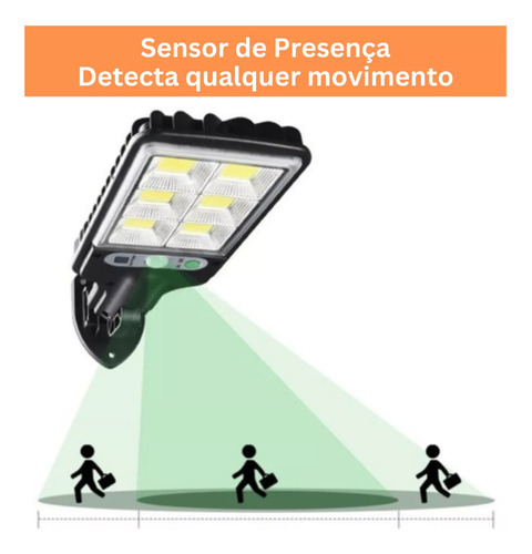 Luminária Solar Refletor 100w Led Com Sensor Automático