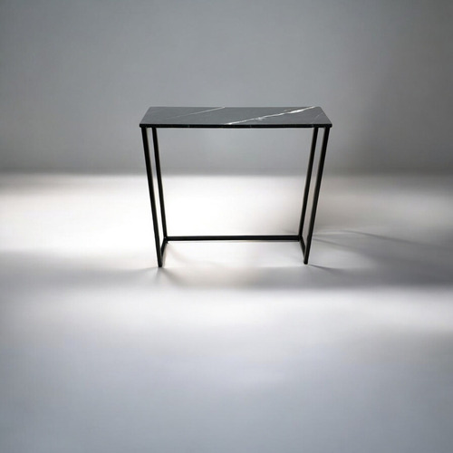 Mesa De Sala Lateral | Mesa Auxiliar | Mesa De Entrada Color Negro-negro Marmolado
