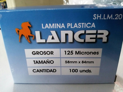 Mica Plastica Lamina Lancer Votacion 125 Micrones X100u 