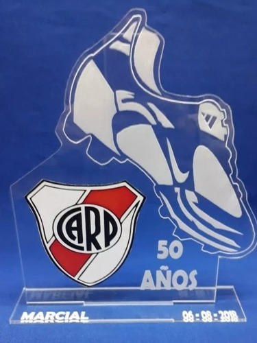 Souvenir Acrilico Zapatilla Futbol Boca River X 50 Unidades