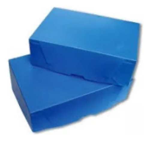 Caja De Archivo Plástica Oficio 12 Cm Azul X 25 Unidades