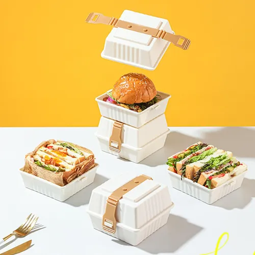 Mrwj Contenedor De Hamburguesas Para Almuerzo Caja De