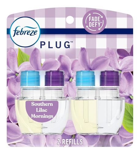 Duo Febreze Plug Aromatizantes Southern Lilac-2 Respuestos.