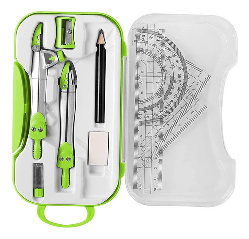 . Kit De Geometría Matemática, Juego De Brújula, Regla