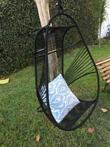 Imagen 4 de 5 de Sillón, Hamaca Colgante Acapulco, Símil Yute Negro.