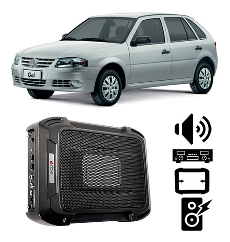 Caixa Som Volkswagen Gol G4 2006 A 2013 350w Rms Amplificada