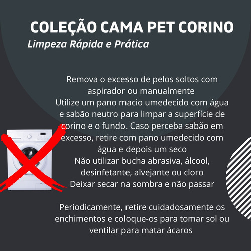 Cama Caminha Pet Corino Cachorro Gato Tam G Com Ziper 70x60c