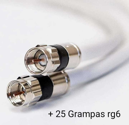 Cable Coaxial Rg6 20 Mr + 25 Grampas