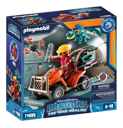 Playmobil Dragons Nine Realms Icaris Quad Phil Figura Y Moto