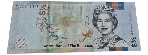 Billetes Mundiales : Bahamas  1/2 Dollar  Año 2019 