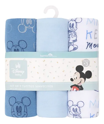 Set 3 Tutitos Suavecitos Azul Carita Mickey Niño