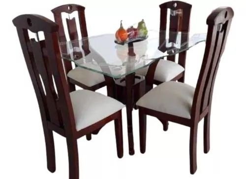 Juego de Comedor Mesa Cristal 6 Sillas Stéfani Madesa