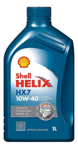 Aceite Shell Hx7 10w40 Synthetic Sp 1l