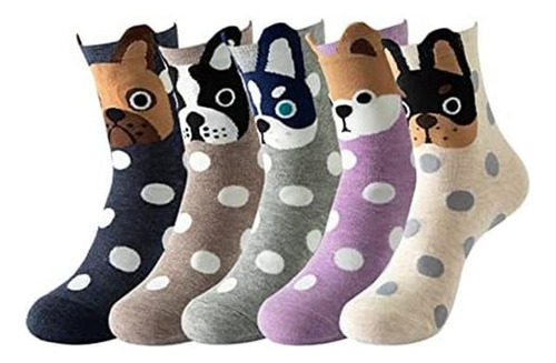 Klcm 5 Pares De Calcetines Elásticos Con Lindos Animales De