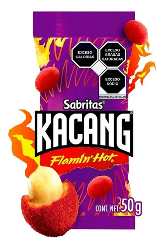 Cacahuates Kacang Flamin' Hot Sabor Chile Y Limón 50 G