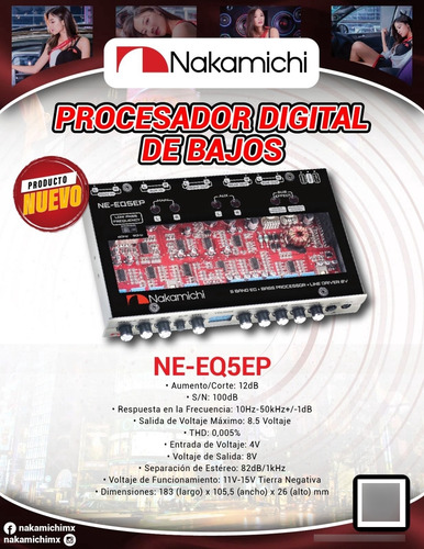 Equalizador De 5 Bandas Con Epicentro Nakamichi Ne-eq5ep.